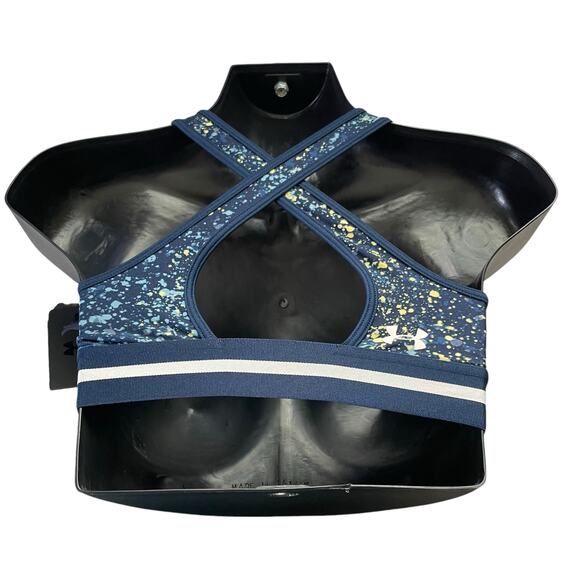Under Armour Womens Sports Cross Back Bra Size XS Project Rock Compression Navy - Picture 2 of 10